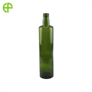 بطری شیشه ای روغن زیتون عتیقه سبز